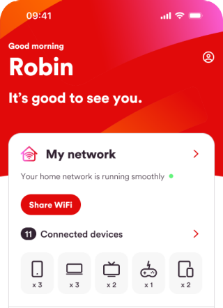 My network page on the My Virgin Media App
