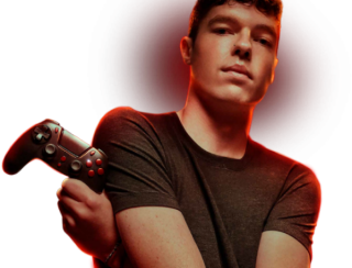 Gamer with a gaming controller