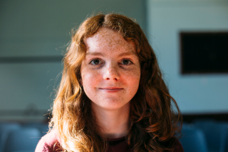 Girl looking into the camera