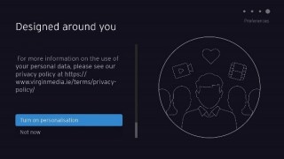 Screen showing a personalisation option
