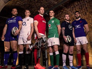 Six Nations' Captains with the Guinness Six Nations Cup