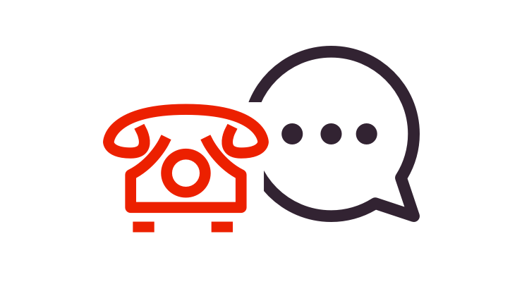 Speech bubble and homephone icon