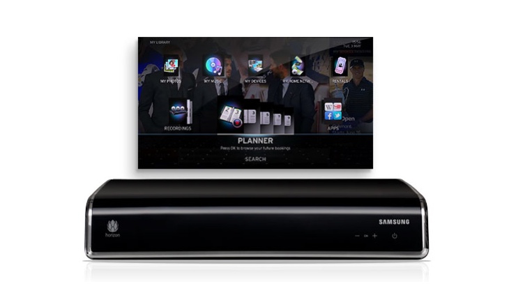 Virgin Media TV box and a TV